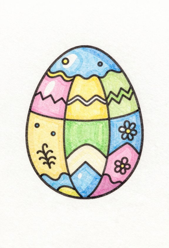color blocked easter eggs
