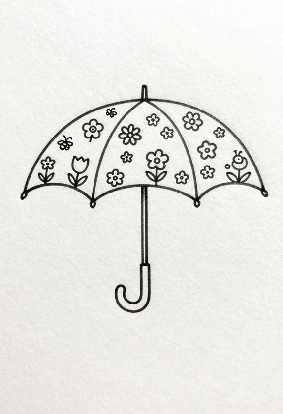 colorful floral pattern umbrella