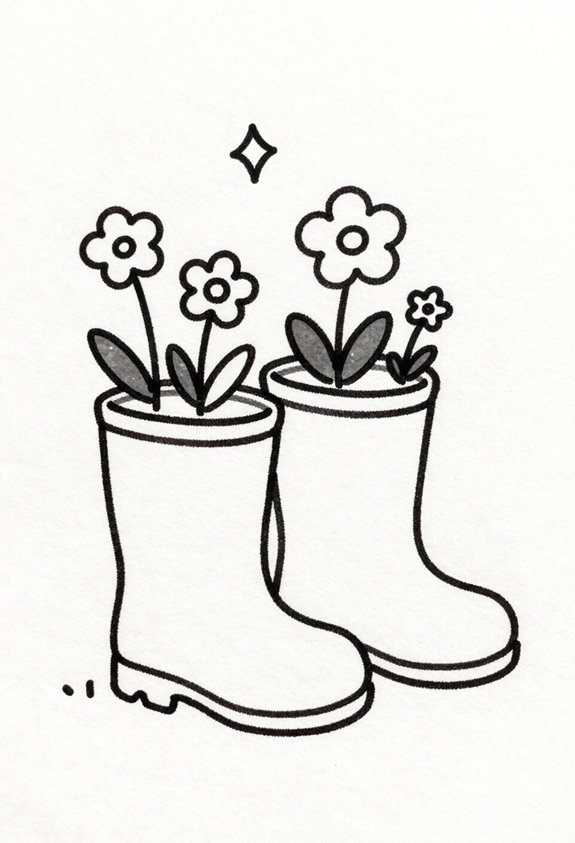 colorful floral rain boots