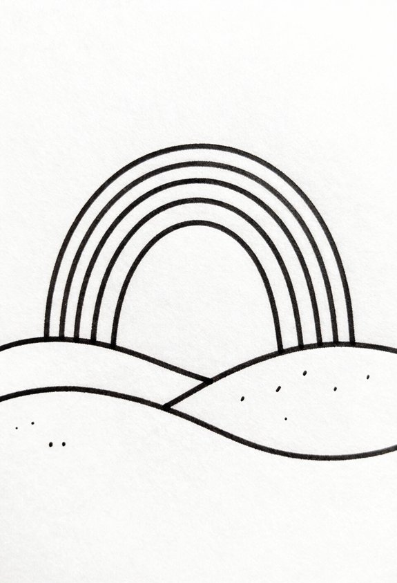 colorful rainbow over hills