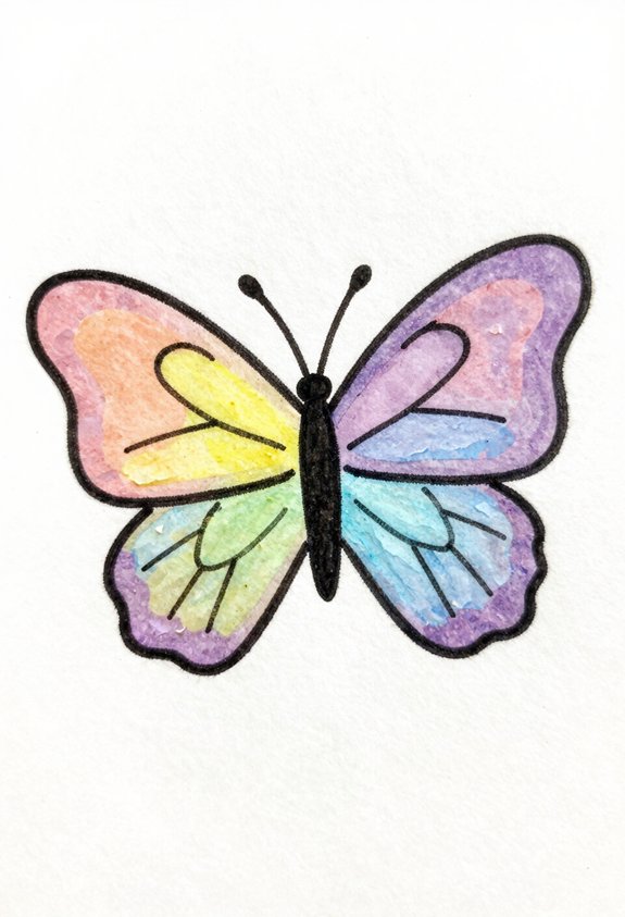 colorful split wing butterfly