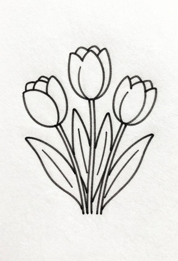 colorful tulip bouquet ribbon