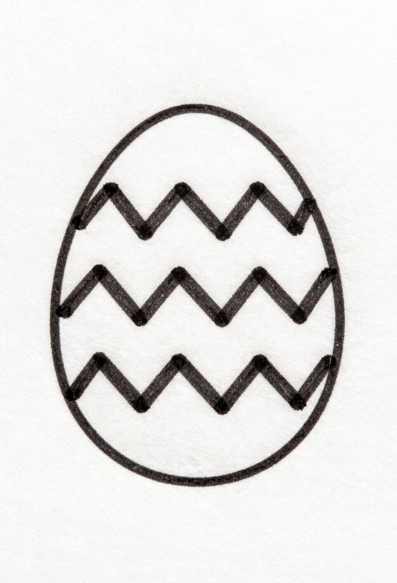 colorful zigzag striped egg