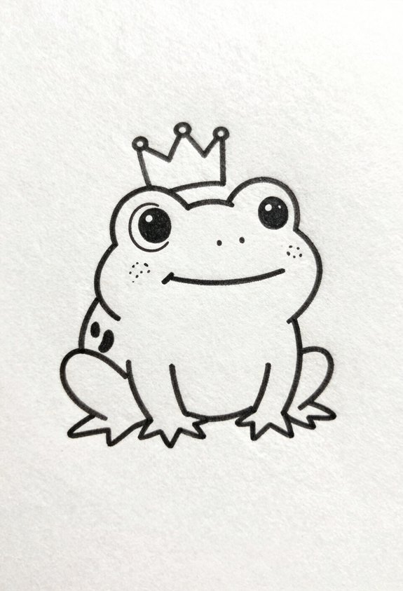 crowned cute frog prince