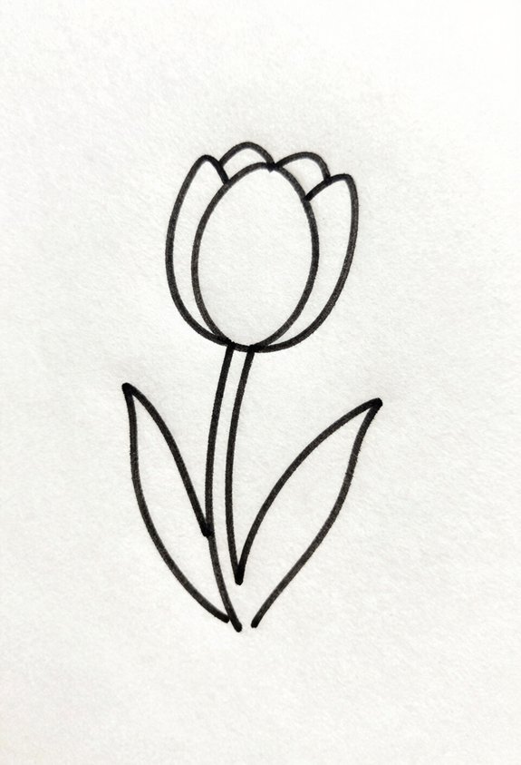 curved stem spring tulip