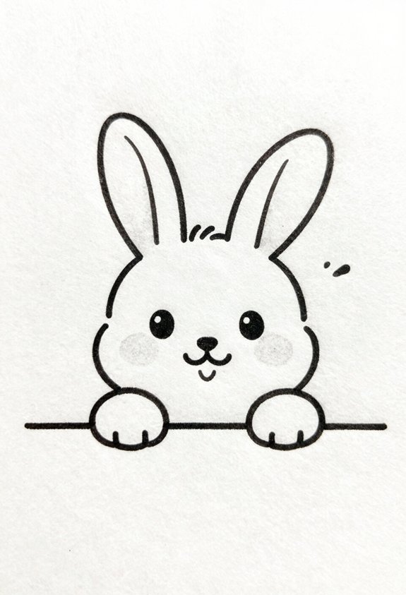 cute bunnies peeking playfully