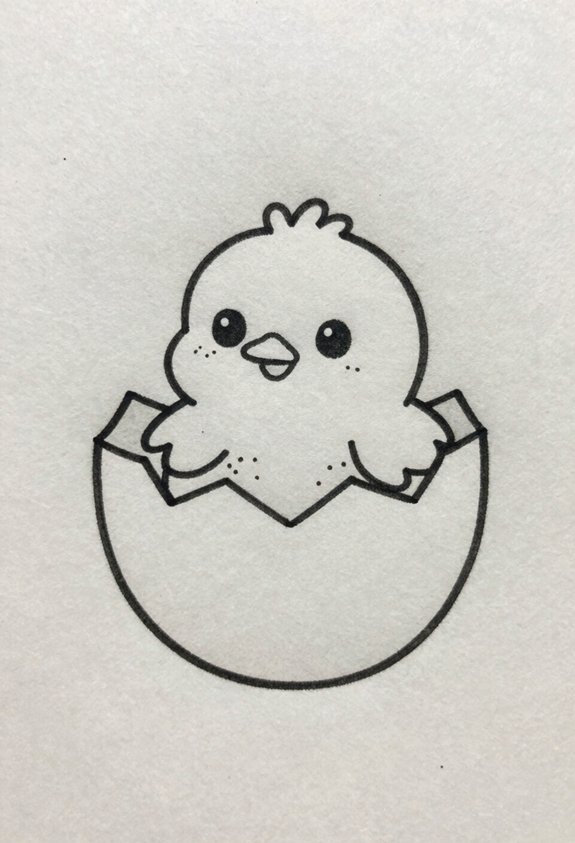 cute chick in egg