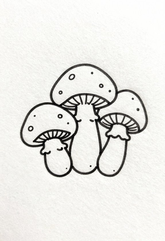 cute mini mushroom cluster