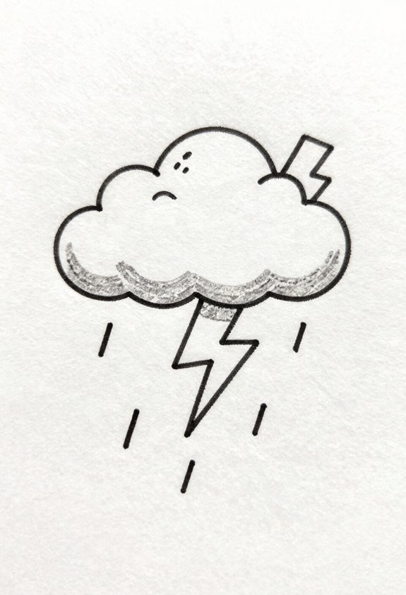 distant lightning in clouds