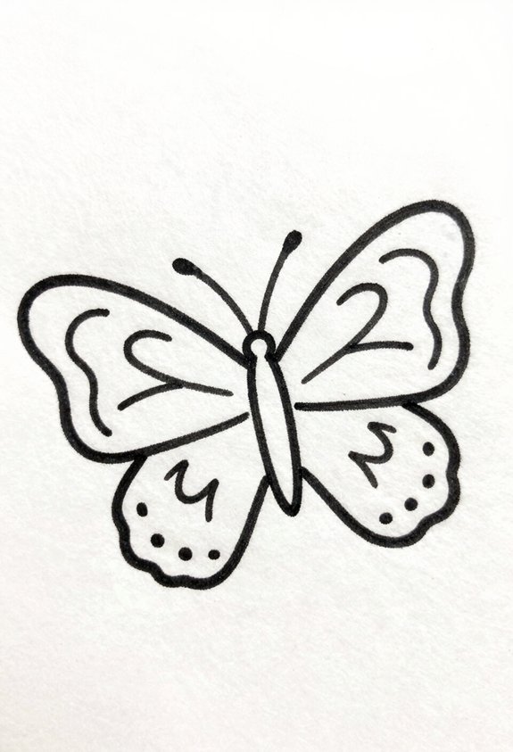 dotted border butterfly design