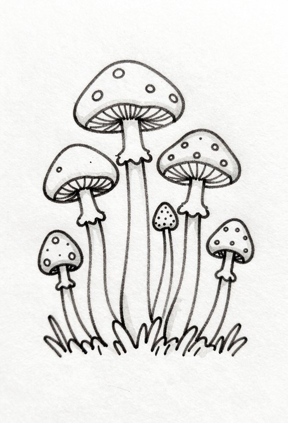 elegant vibrant woodland mushroom