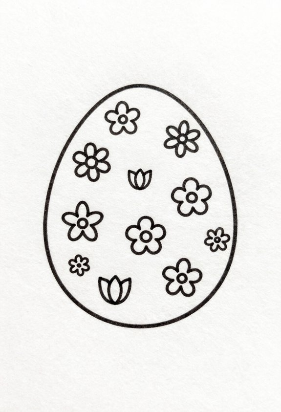 floral patterned easter egg design