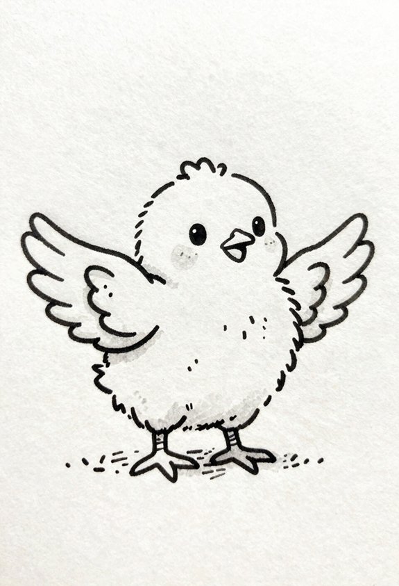 fluffy chick with wings