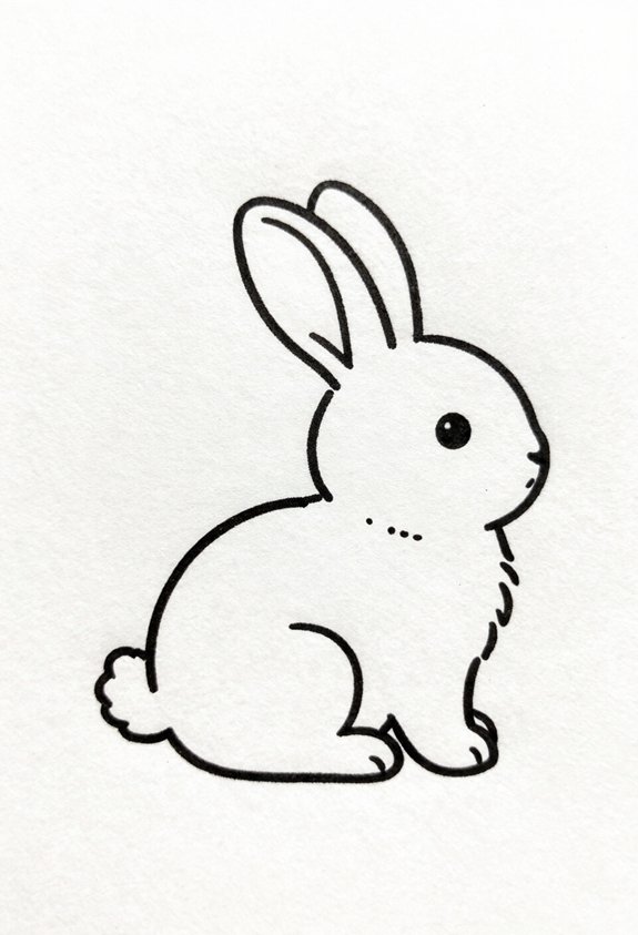 fluffy side profile bunny charm