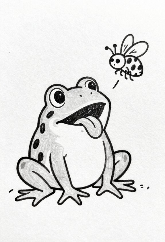 frog s tongue snags bug