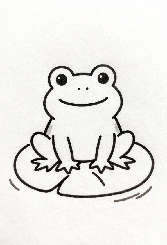 happy frog on lily pad