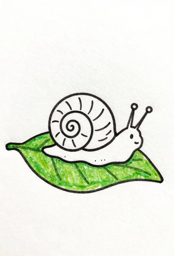 happy snail on leaf