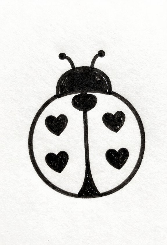 heart spotted ladybug design