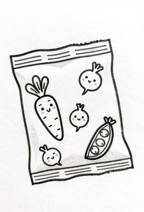 illustrated veggie seed packets