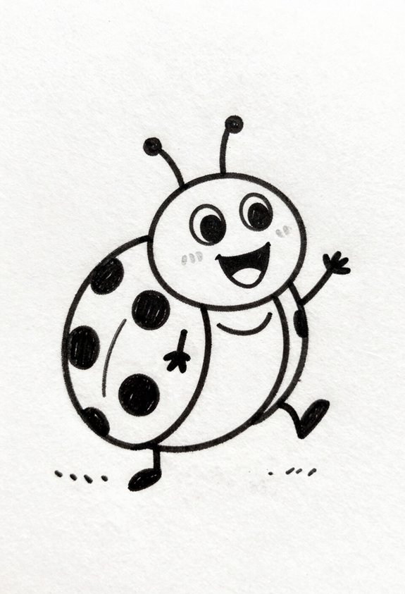 joyful smiling ladybug illustration