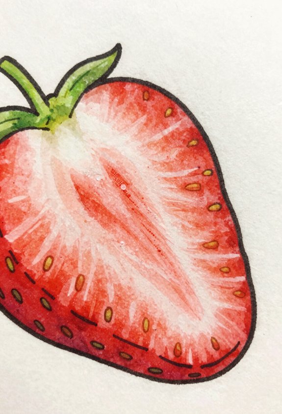 juicy strawberry slice close up