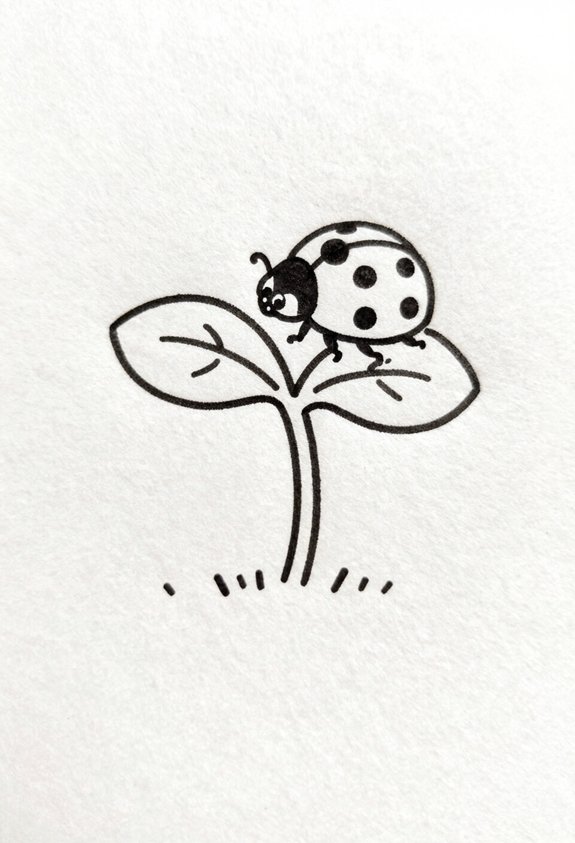 ladybug on seedling charm