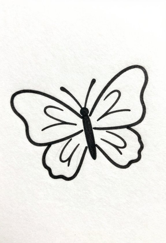 minimal line art butterfly design
