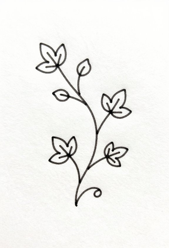 minimal vine doodle art