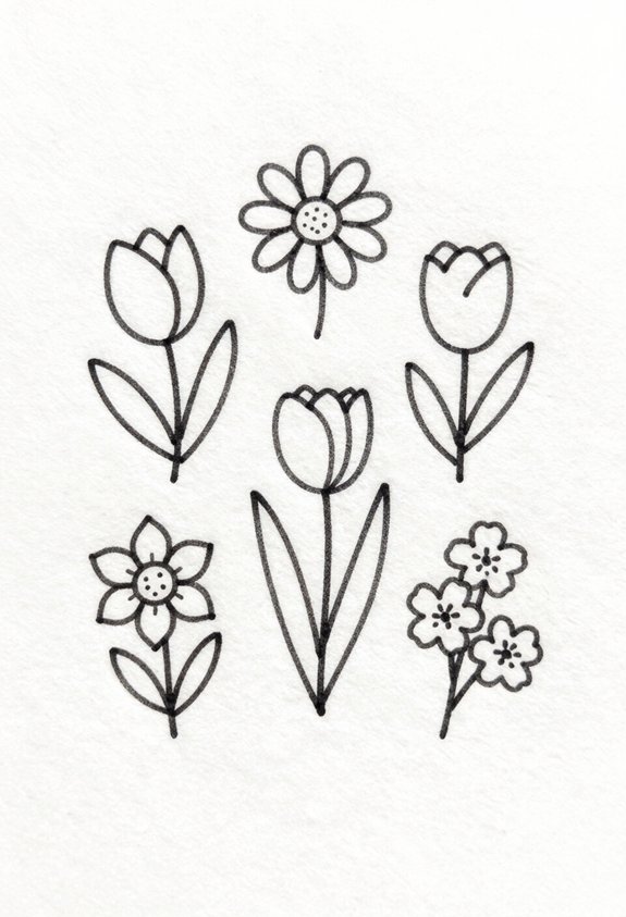 minimalist flower stem design