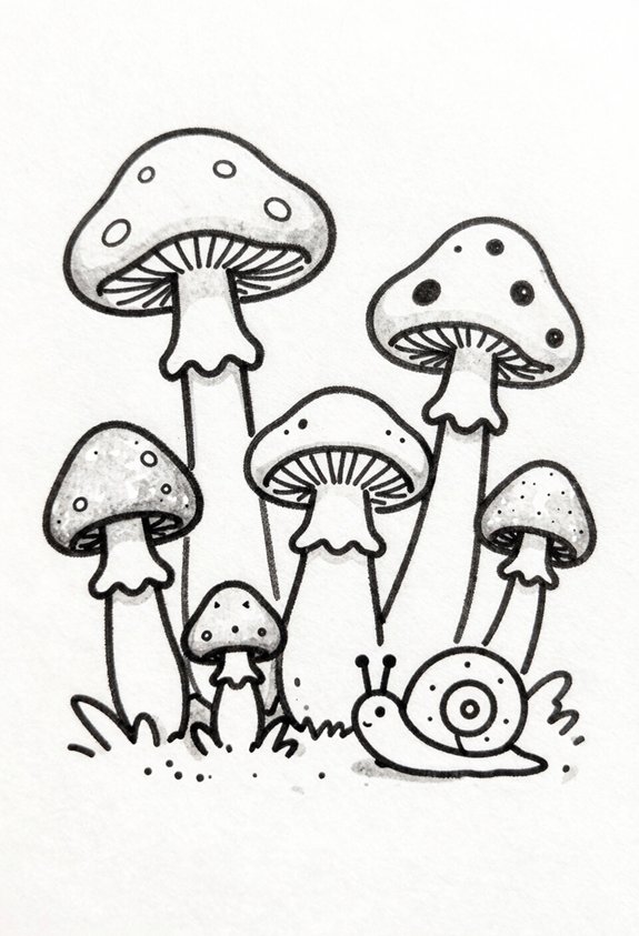 mushroom and snail scene