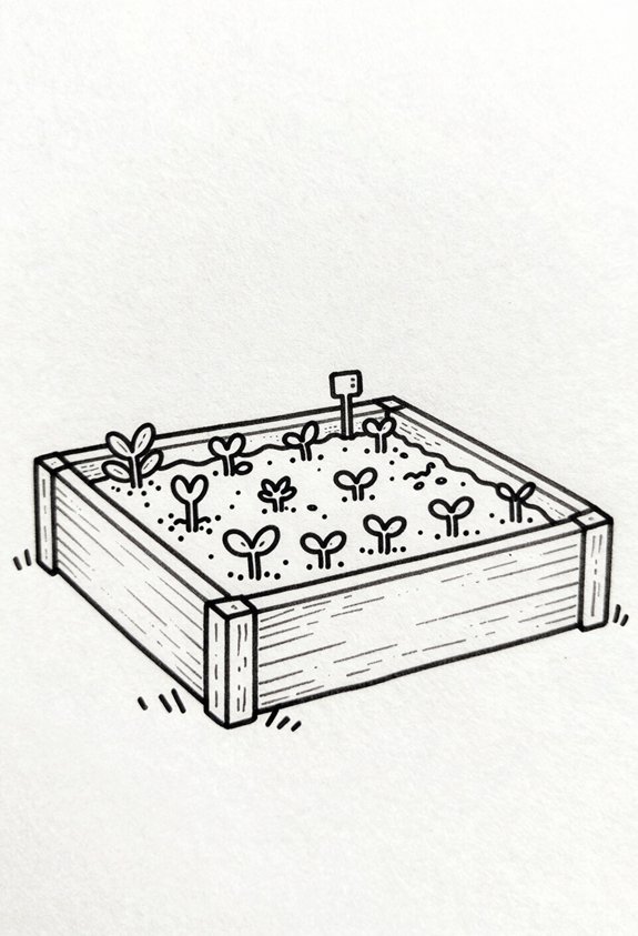 neat rows raised garden