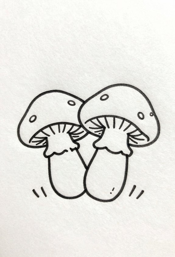 overlapping mushroom caps doodle