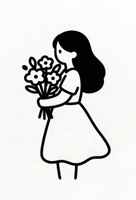 silhouette of bouquet beauty