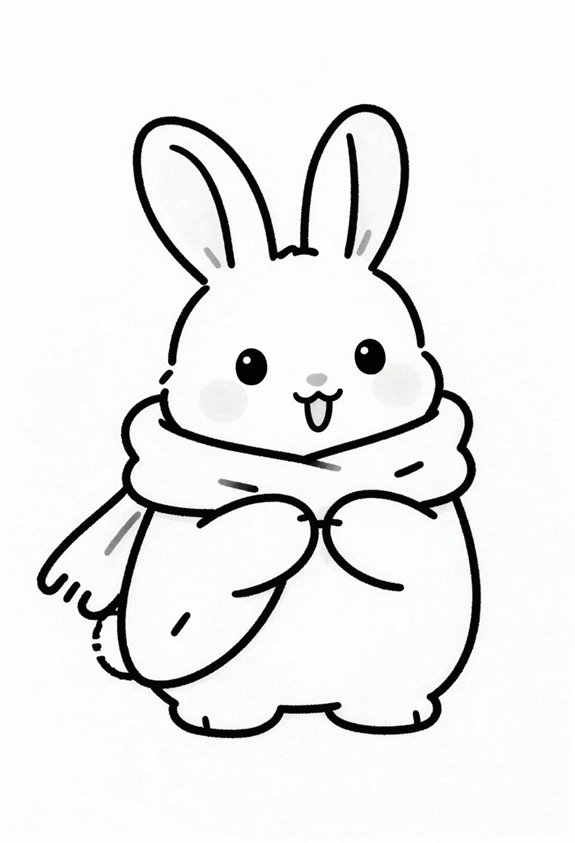 snuggly bunny in scarf