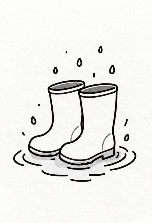 splashing in rain boots