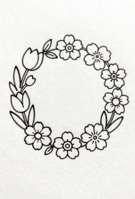 spring floral wreath crafting