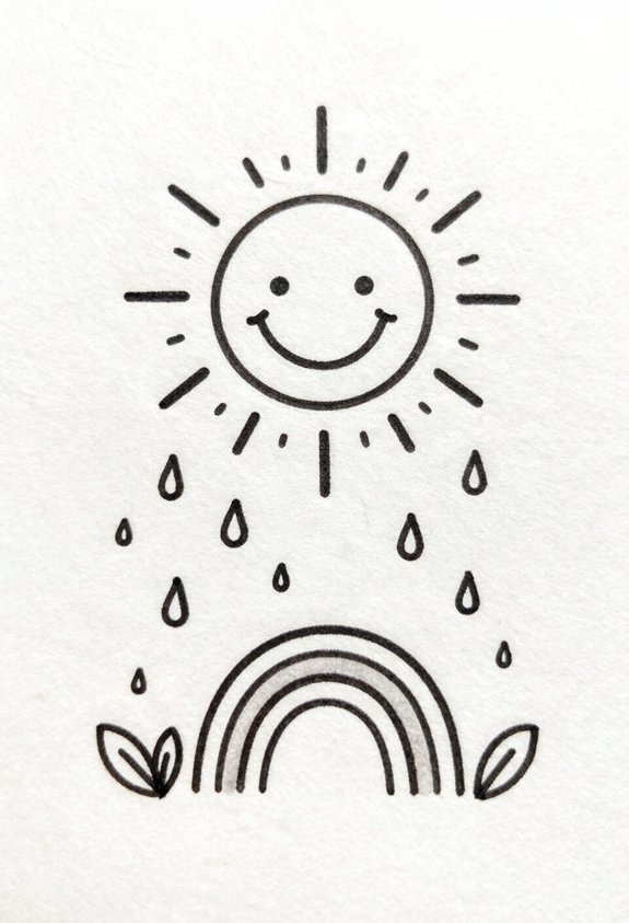 sunlit rainbows after showers