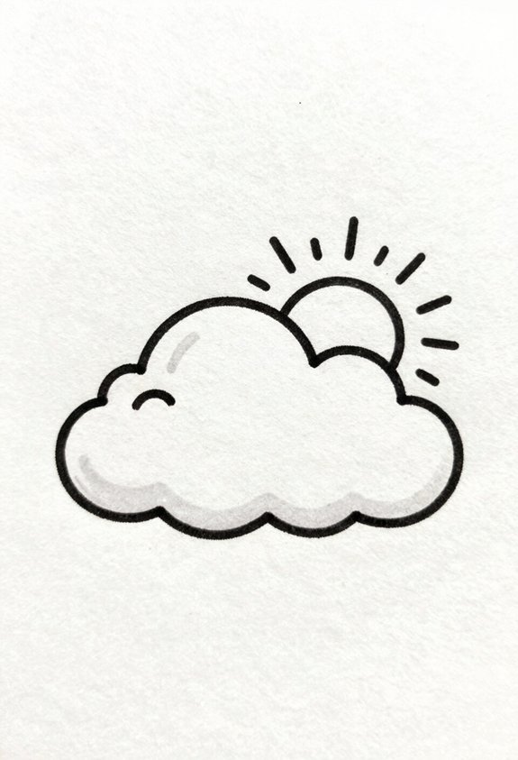 sunshine through moving clouds