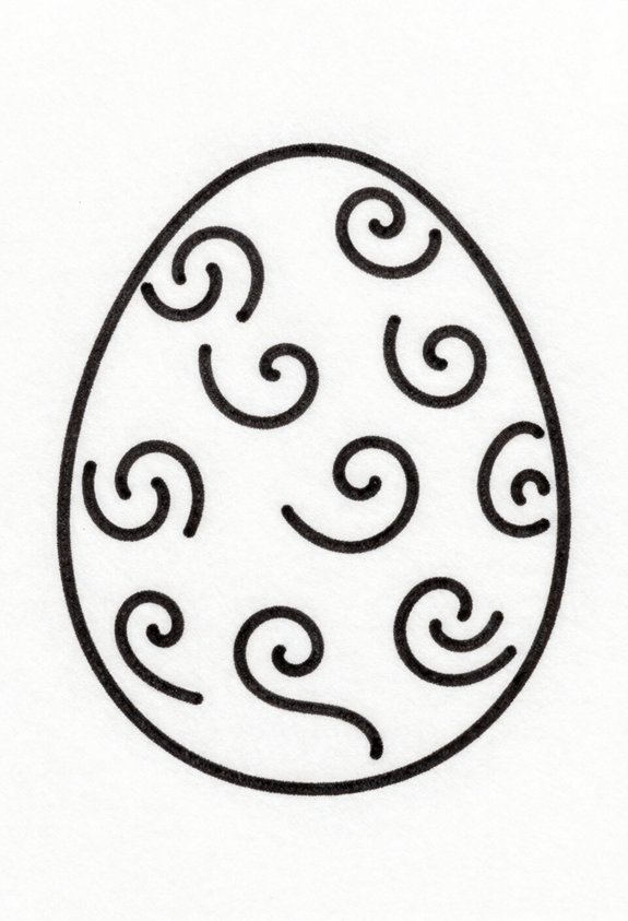 swirly line pattern eggs