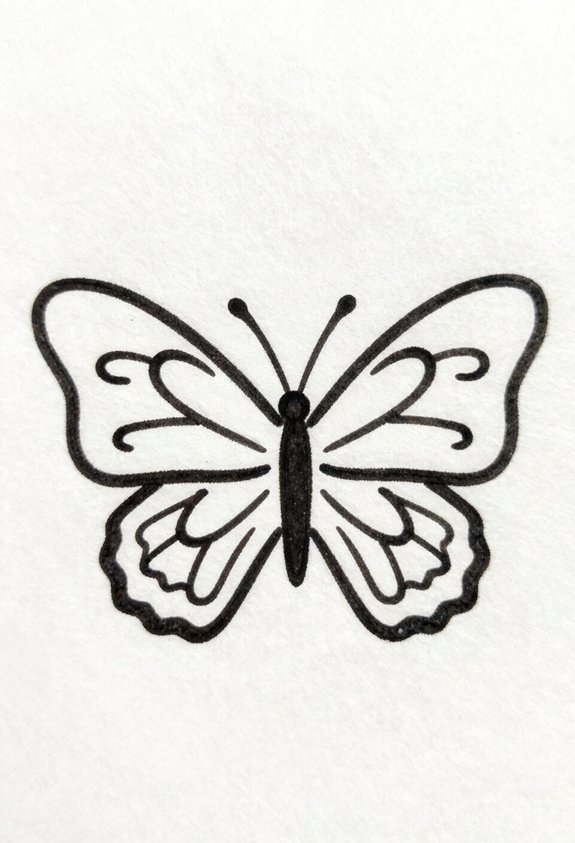 symmetrical butterfly sketch inspiration