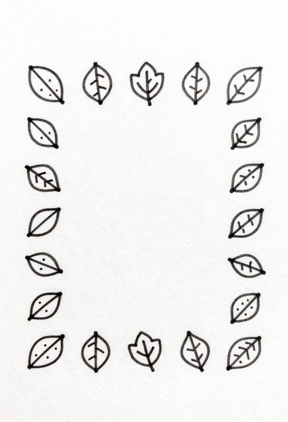 tiny leaves border artwork