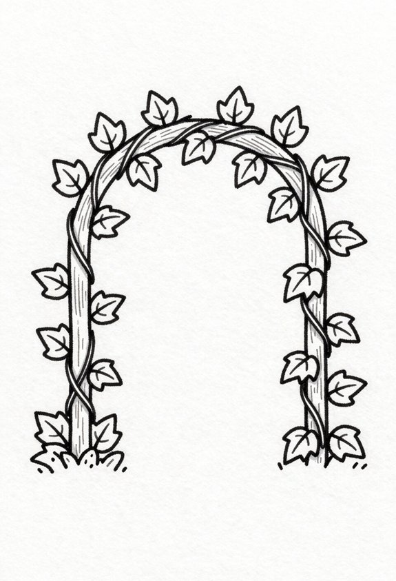 twisted vine leaf arch