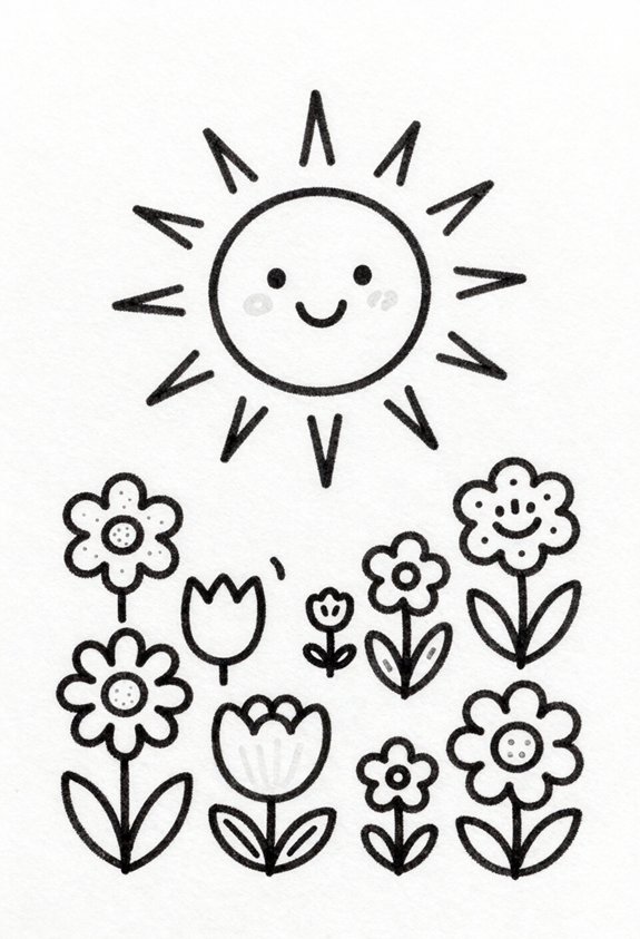 vibrant blooms in sunlight