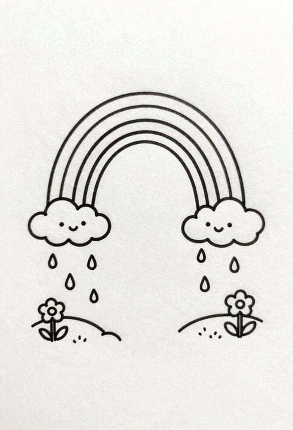 vibrant rainbow after rain