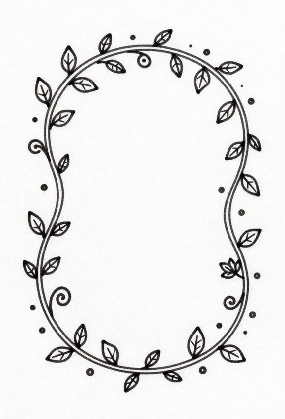 vine frame quote doodles