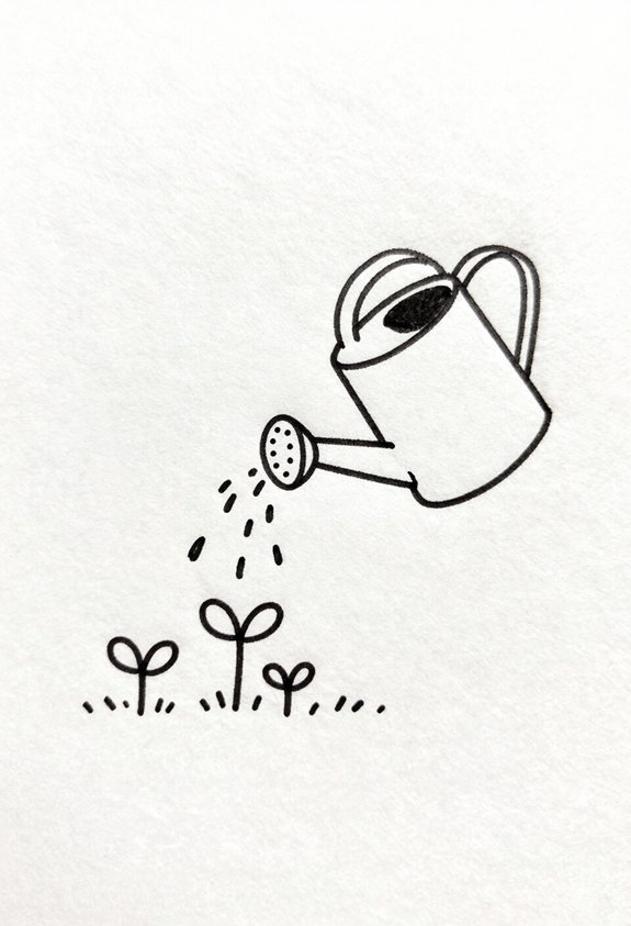 watering seedlings for growth