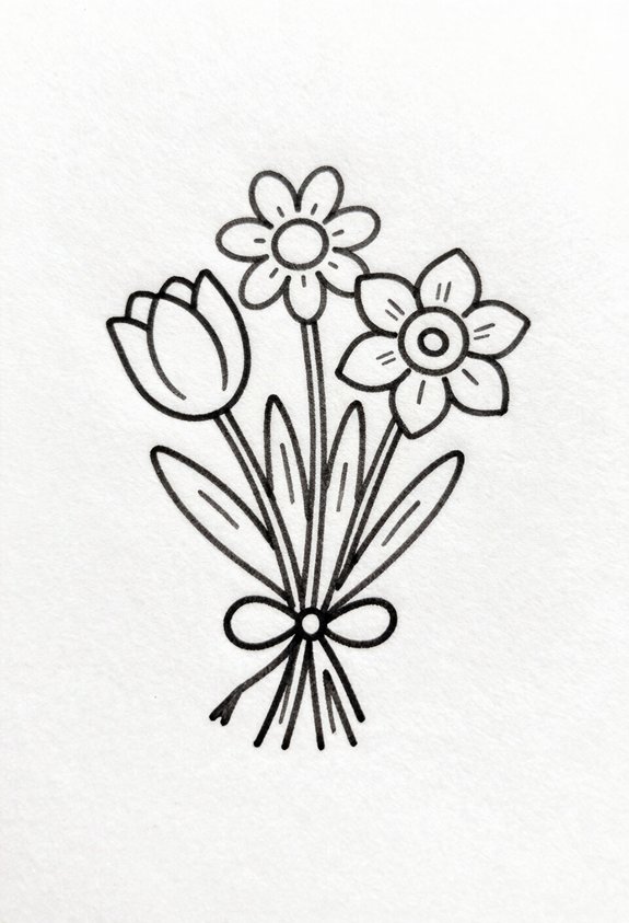 wildflowers tied with twine