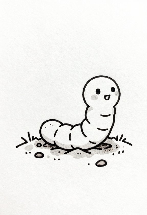 worms emerging from soil