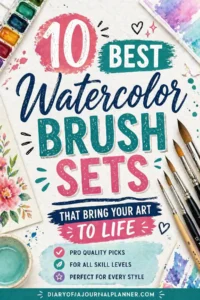 Infographic showcasing the 10 best watercolor brush sets suitable for all skill levels and art styles.