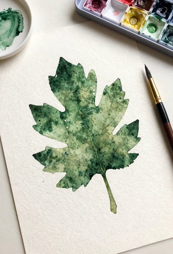 bold green leaf silhouette